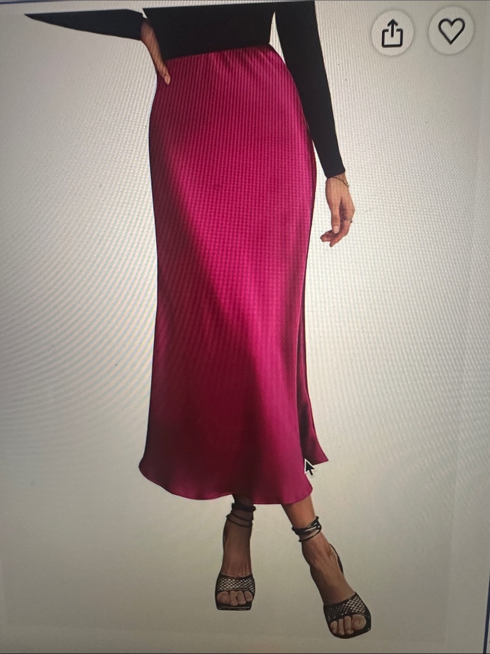 NWT Long Satin A-line Skirt, size Large